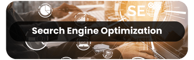 Search Engine Optimization (SEO) concept with digital marketing icons, analytics, and keyword research.
